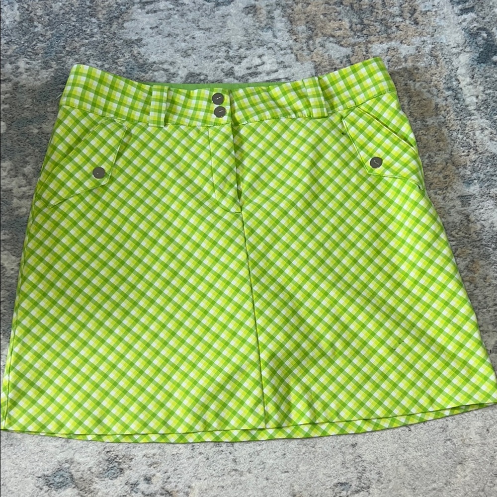 Nike Lime Checkered Mini dri-fit Golf  Skort